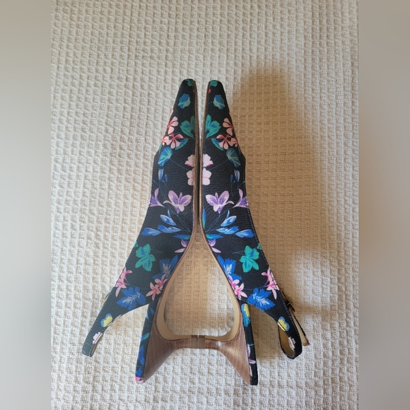 Talbots Women's Floral Slingback Heels - Black - Picture 7 of 11